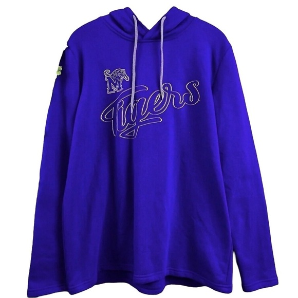 University of Memphis Tigers NCAA Colosseum Sweatshirt Hoodie Blue Gray Size L - Picture 1 of 8